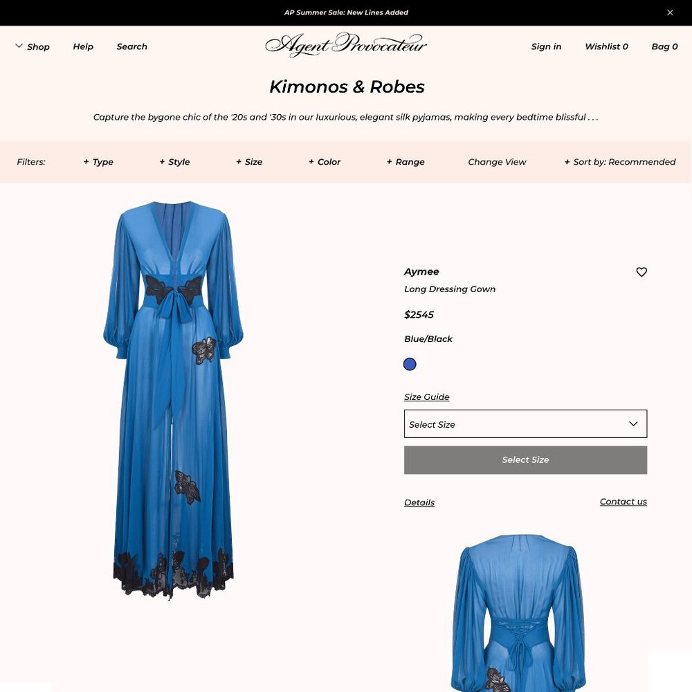 $2545 NWT Current Collection Agent Provocateur Aymee Silk Lace Kimono Robe Dress - Picture 2 of 14